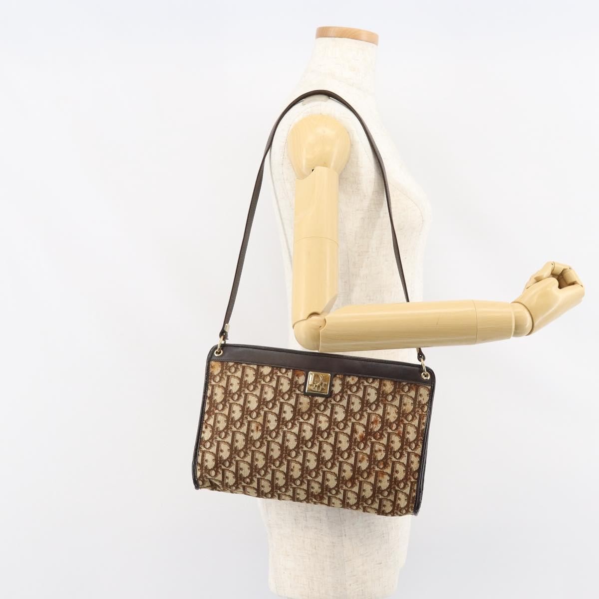 Christian Dior Vintage Trotter Canvas Beige Canvas Shoulder Bag Bag (Pre-Owned)