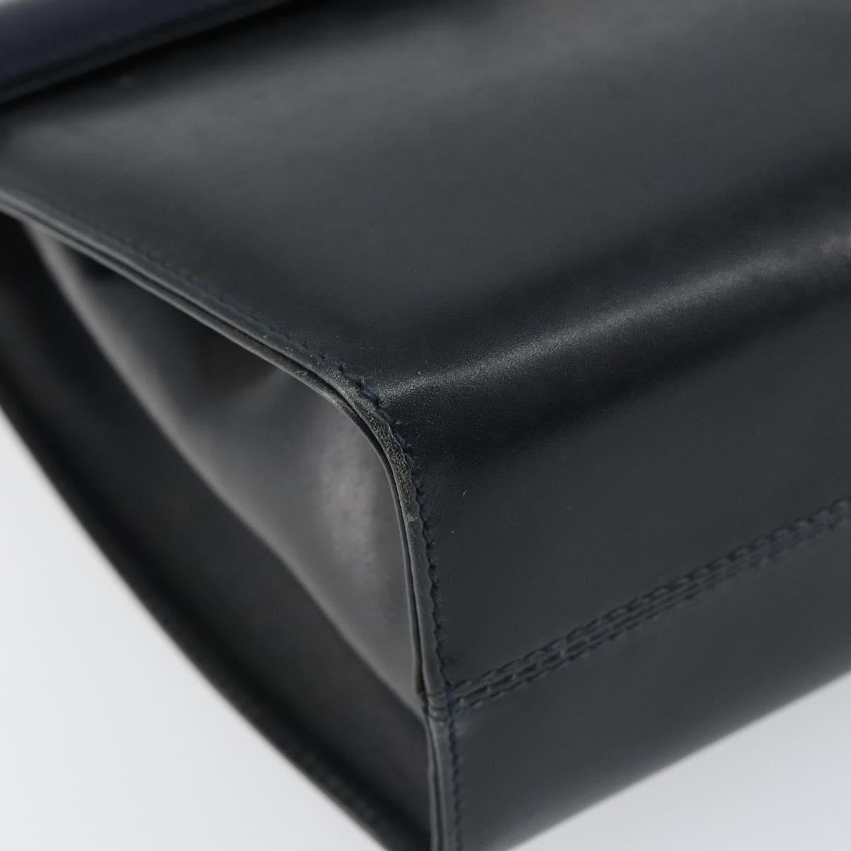 Salvatore Ferragamo Gancini Leather Black Leather Shoulder Bag Bag (Pre-Owned)