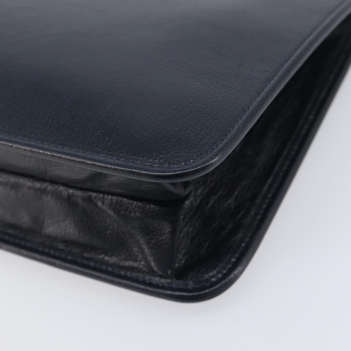 Christian Dior Homme Logo Clutch Leather Navy Leather Clutche & Pouche Bag (Pre-Owned)