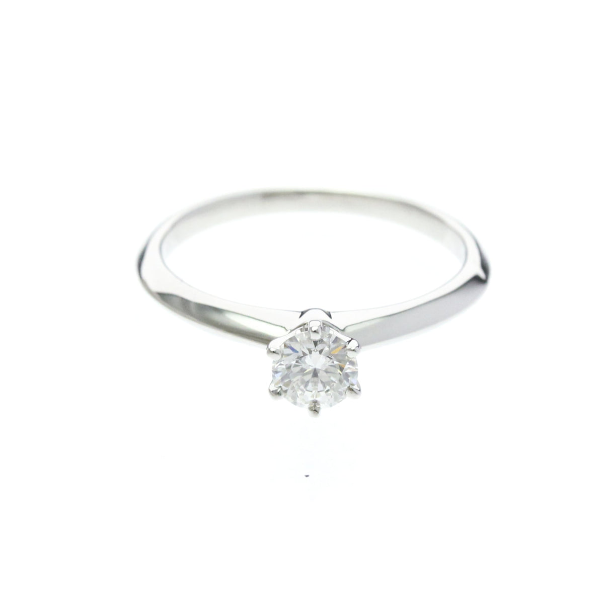 Tiffany & Co. Tiffany Setting Solitaire Platinum With Rbc Diamond G/Vvs2 Silver Platinum Ring Jewelry (Pre-Owned)