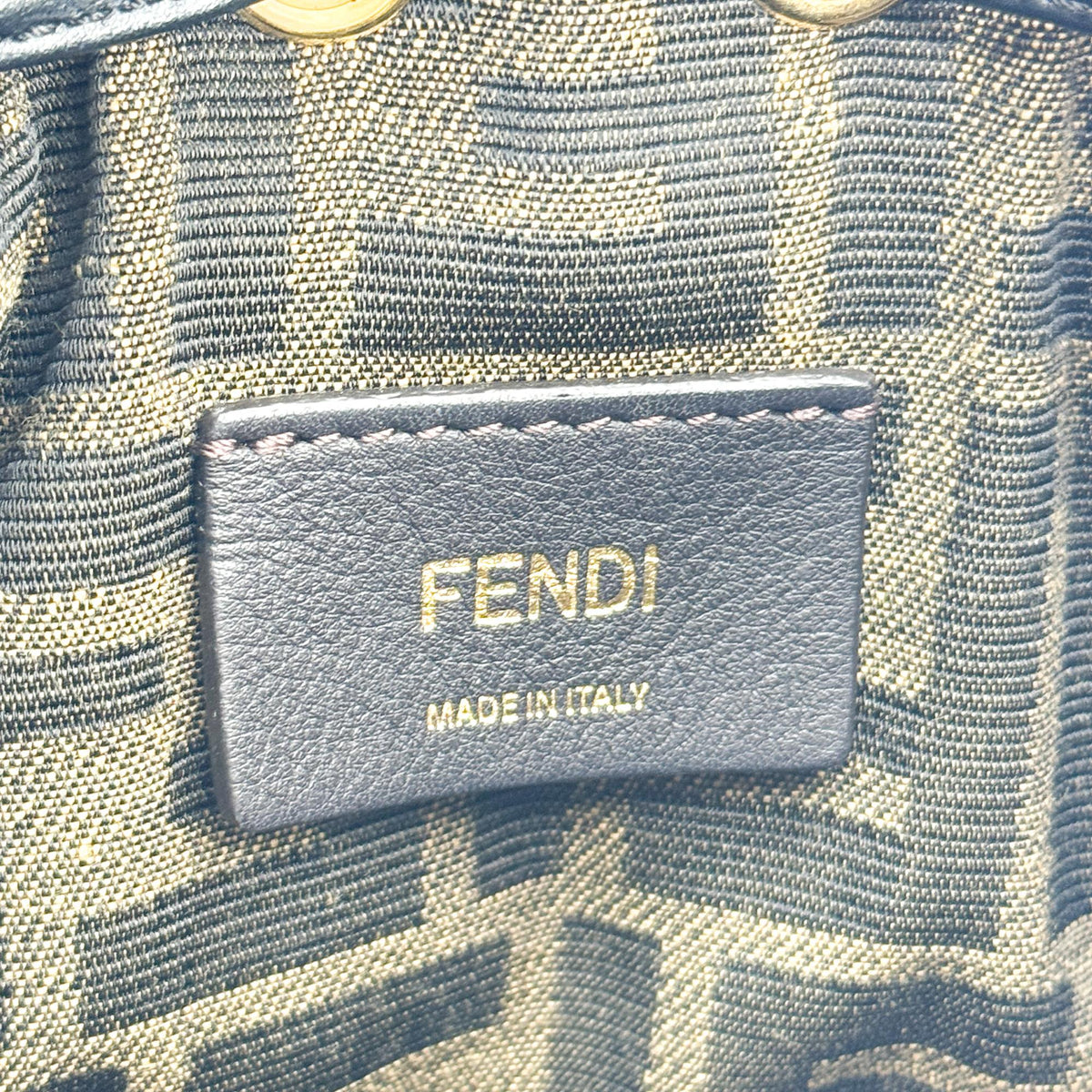 Fendi Mon Tresor Bucket Zucca Quilted Silk Black Canvas Handbag (Pre-Owned)