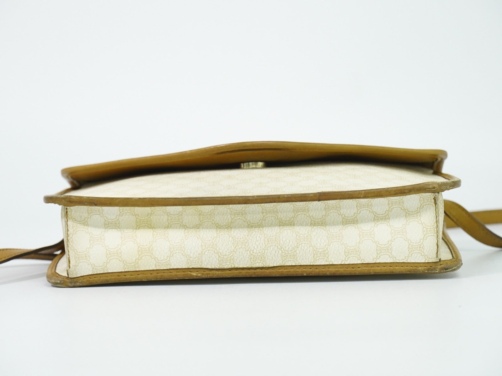 Celine Flap Shoulder Canvas Beige Canvas Shoulder Bag Bag (Pre-Owned)