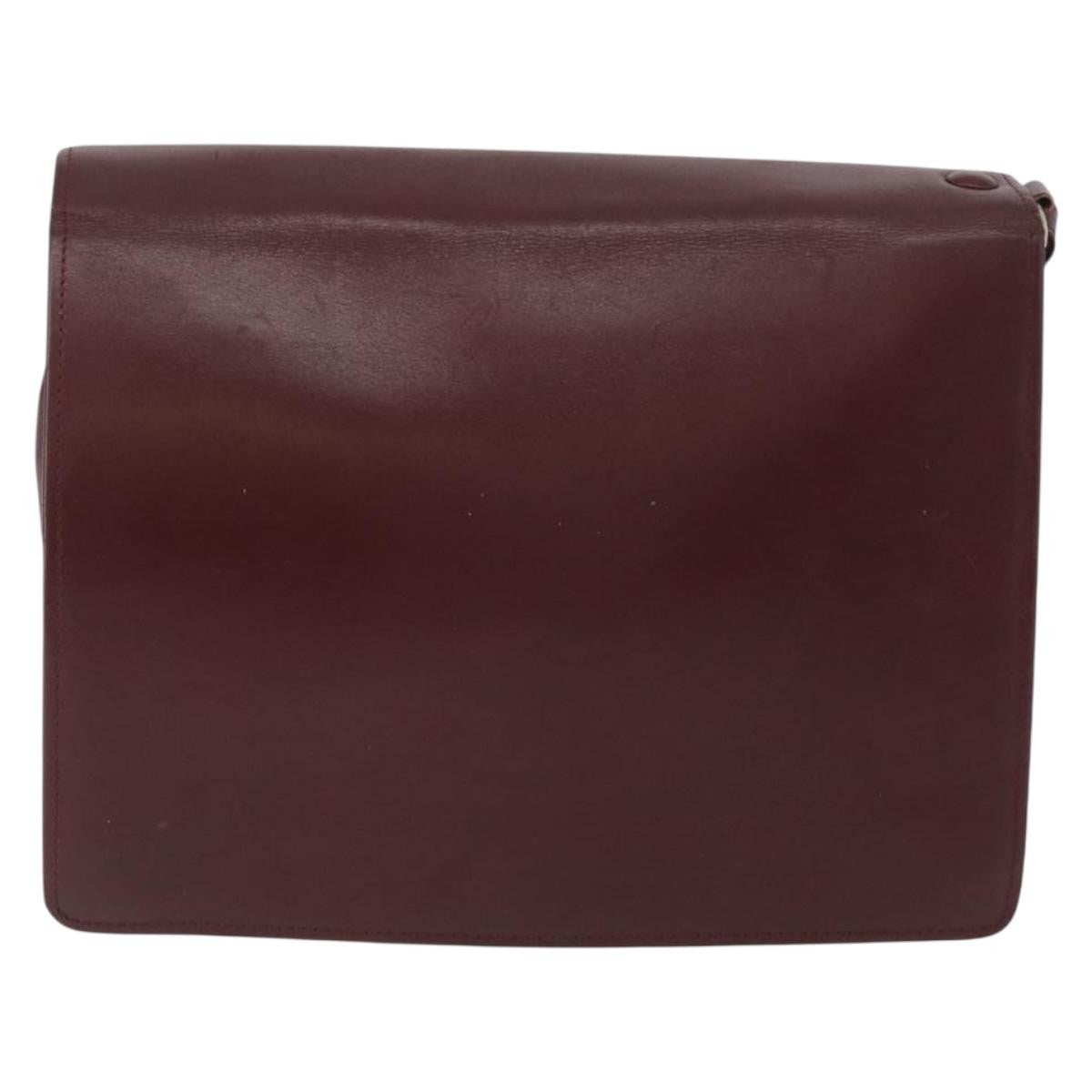 Cartier Must De Cartier Clutch Leather Burgundy Leather Clutche & Pouche Bag (Pre-Owned)