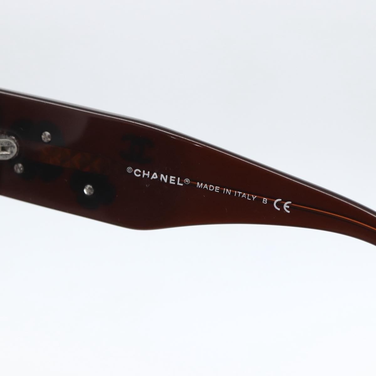 Chanel Camélia Plastic Brown Plastic Sunglasse Accessory (Pre-Owned)