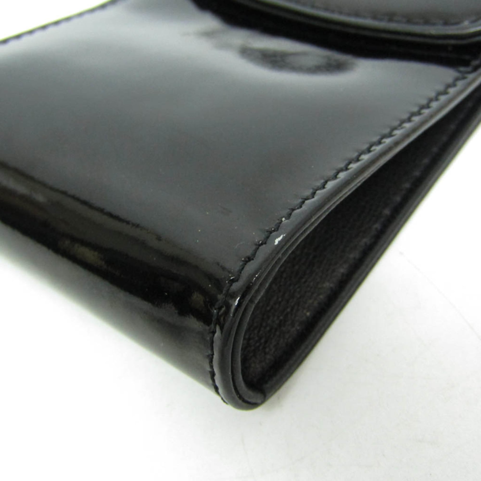 Chanel Key Pouch Patent Black Leather Clutche & Pouche Bag (Pre-Owned)
