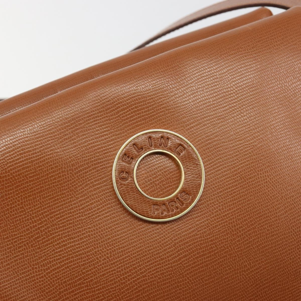 Celine Vintage Circle Logo Leather Brown Leather Shoulder Bag Bag (Pre-Owned)