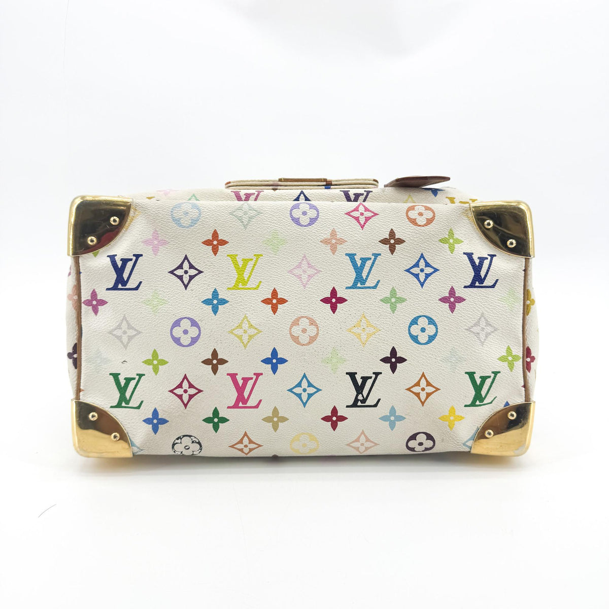 Louis Vuitton Speedy Monogram Multicolor White Canvas Handbag (Pre-Owned)