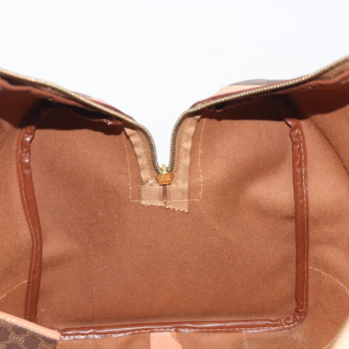 Celine Vintage Duffle Macadam Coated Canvas Brown Pvc Travel Bag Bag (Pre-Owned)