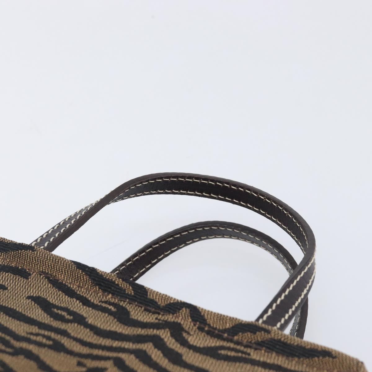 Fendi Handbag Canvas Brown Canvas Handbag (Pre-Owned)