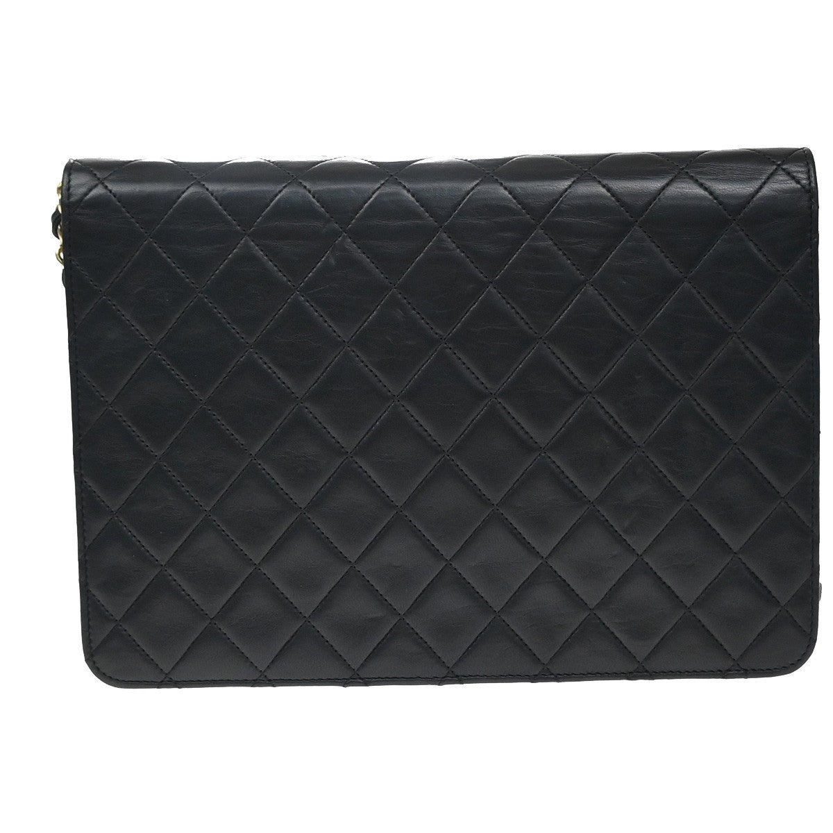 Chanel Vintage Clutch With Chain Quilted Leather Black Leather Clutche & Pouche Bag (Pre-Owned)