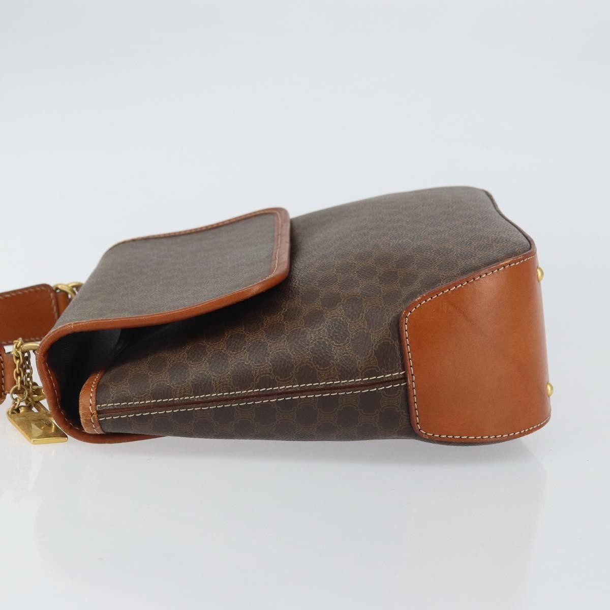 Celine Vintage Macadam Canvas Brown Canvas Handbag (Pre-Owned)