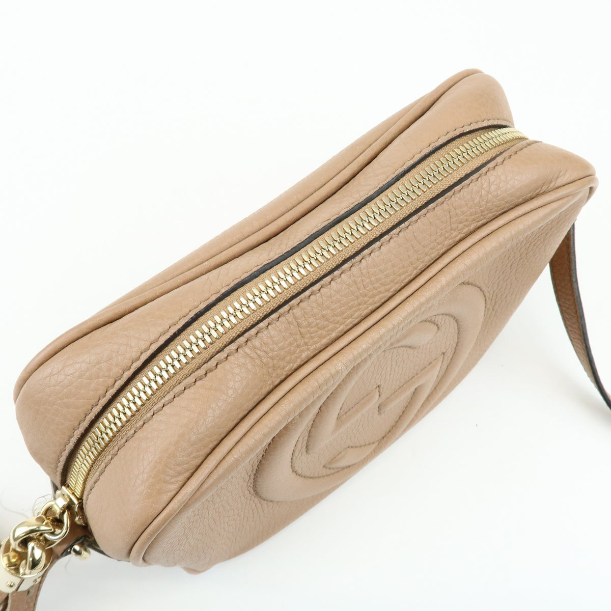 Gucci Soho Disco Leather Beige Leather Crossbody Bag Bag (Pre-Owned)