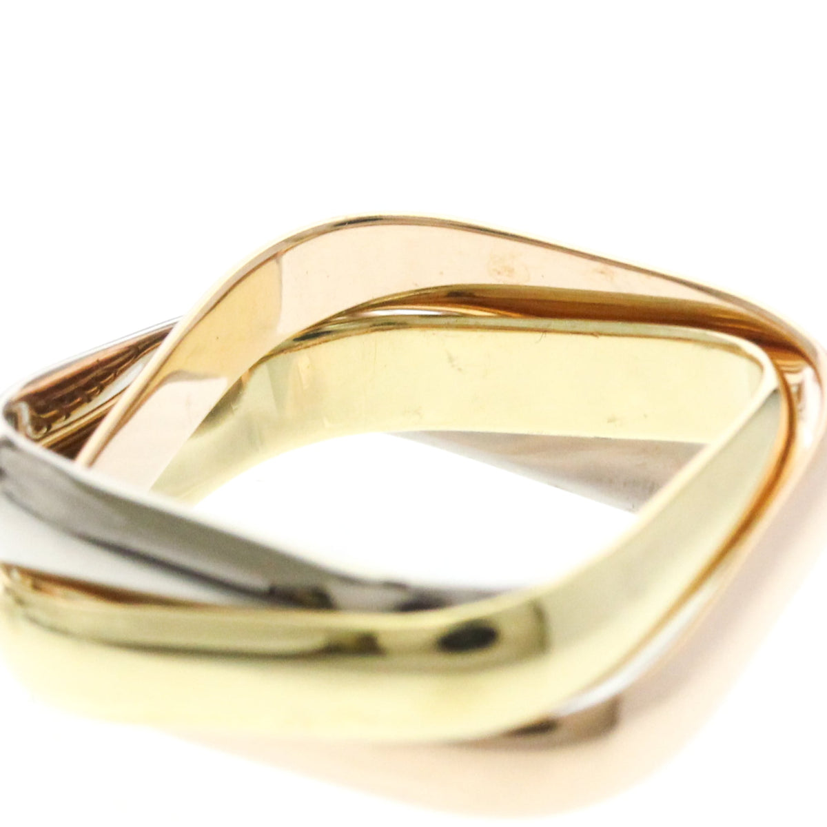 Cartier Trinity Cushion 18K Tricolor Gold Gold Gold Ring Jewelry (Pre-Owned)