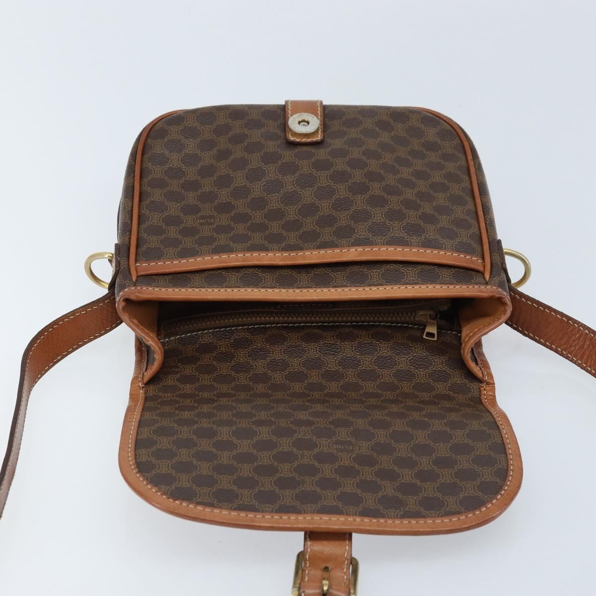 Celine Vintage Macadam Canvas And Leather Brown Pvc Shoulder Bag Bag (Pre-Owned)