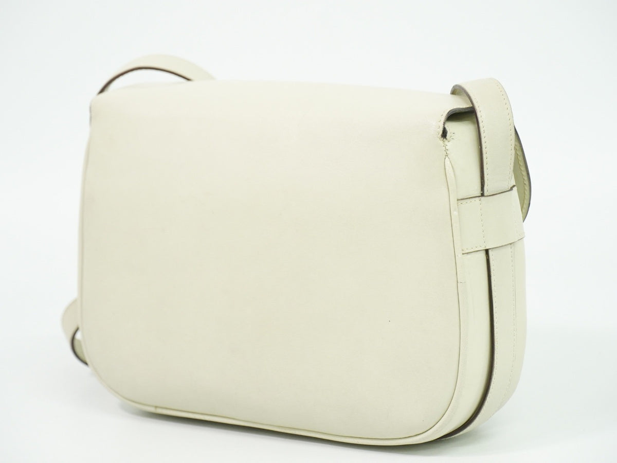 Celine Flap Shoulder Leather Beige Leather Shoulder Bag Bag (Pre-Owned)