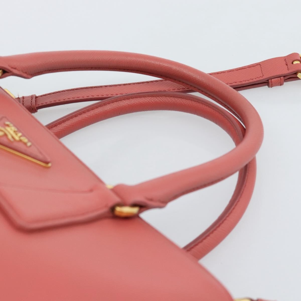 Prada Galleria Double Zip Saffiano Leather Pink Leather Tote Bag Bag (Pre-Owned)
