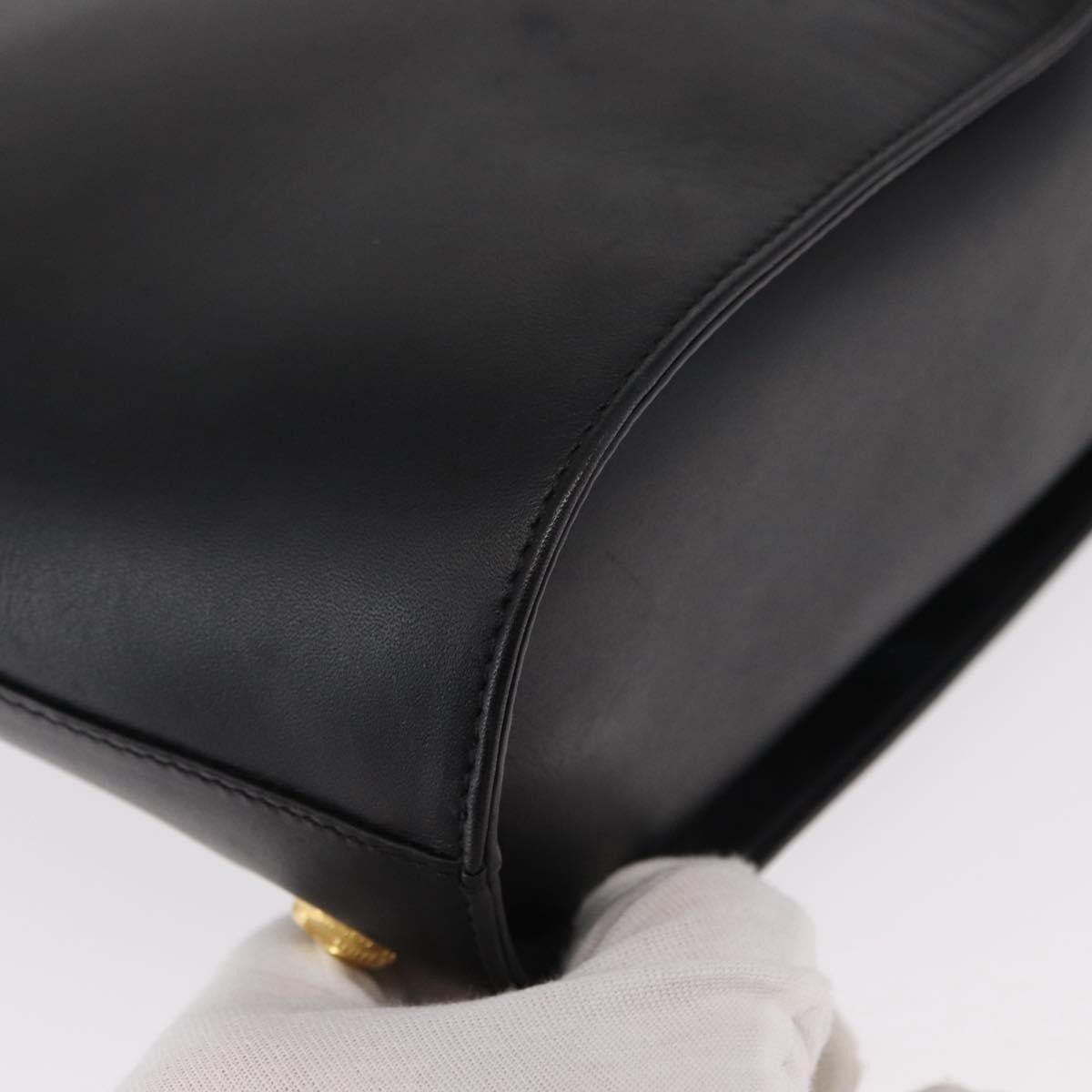 Salvatore Ferragamo Vintage Leather Black Leather Handbag (Pre-Owned)