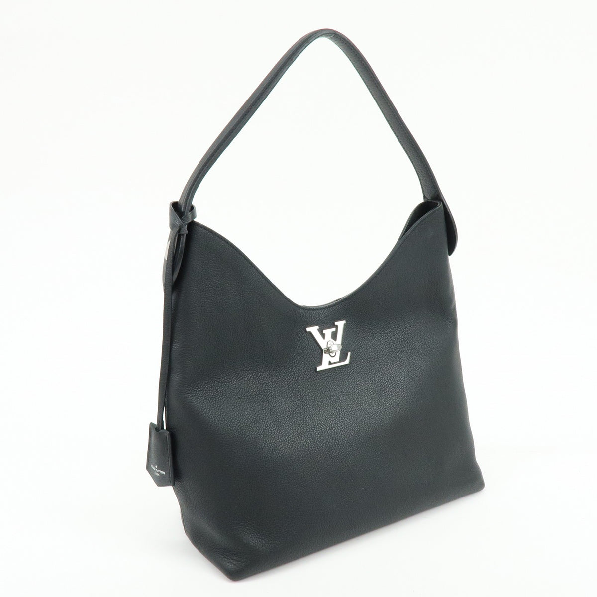 Louis Vuitton Lockme Hobo Leather Black Leather Shoulder Bag Bag (Pre-Owned)