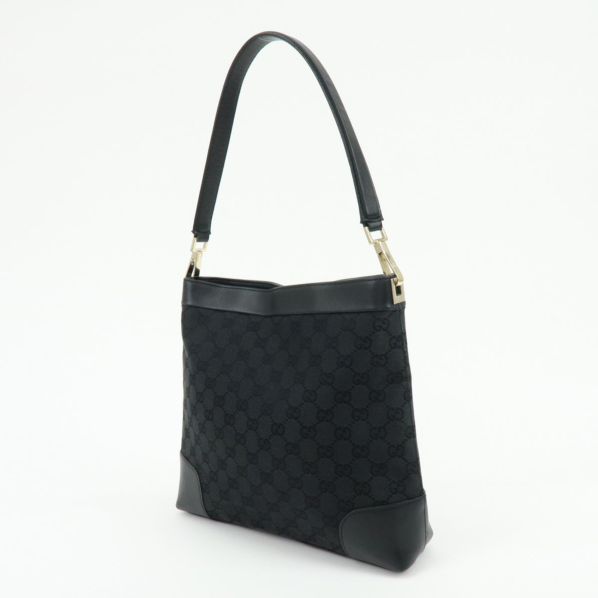 Gucci Gucci Gg Canvas North-South Tote Gg Canvas And Leather Black Canvas Tote Bag Bag (Pre-Owned)