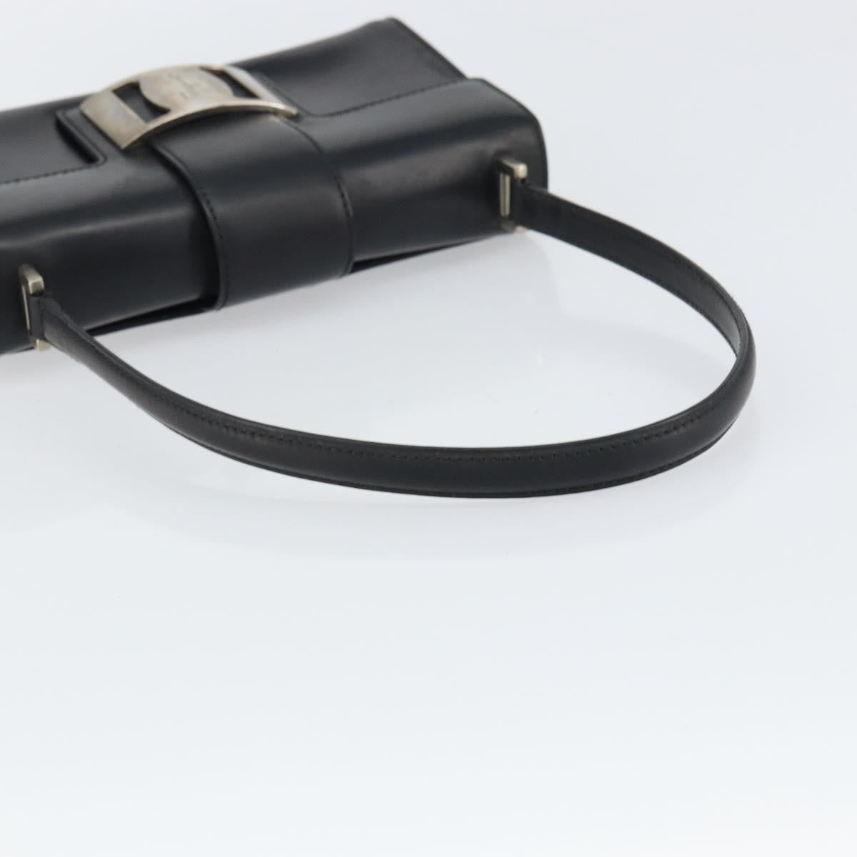 Salvatore Ferragamo Vala Leather Black Leather Handbag (Pre-Owned)