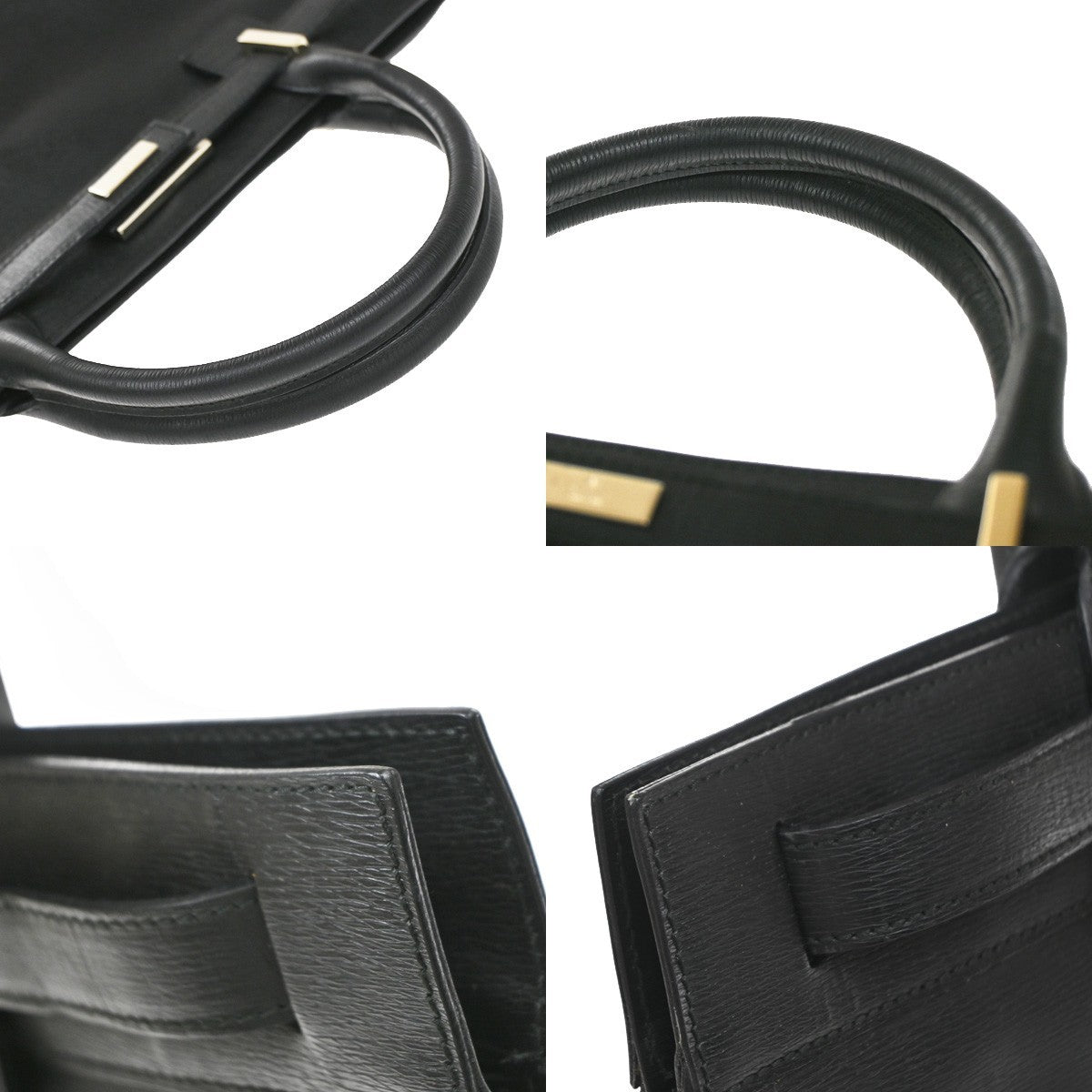 Gucci Business Leather Black Leather Handbag (Pre-Owned)