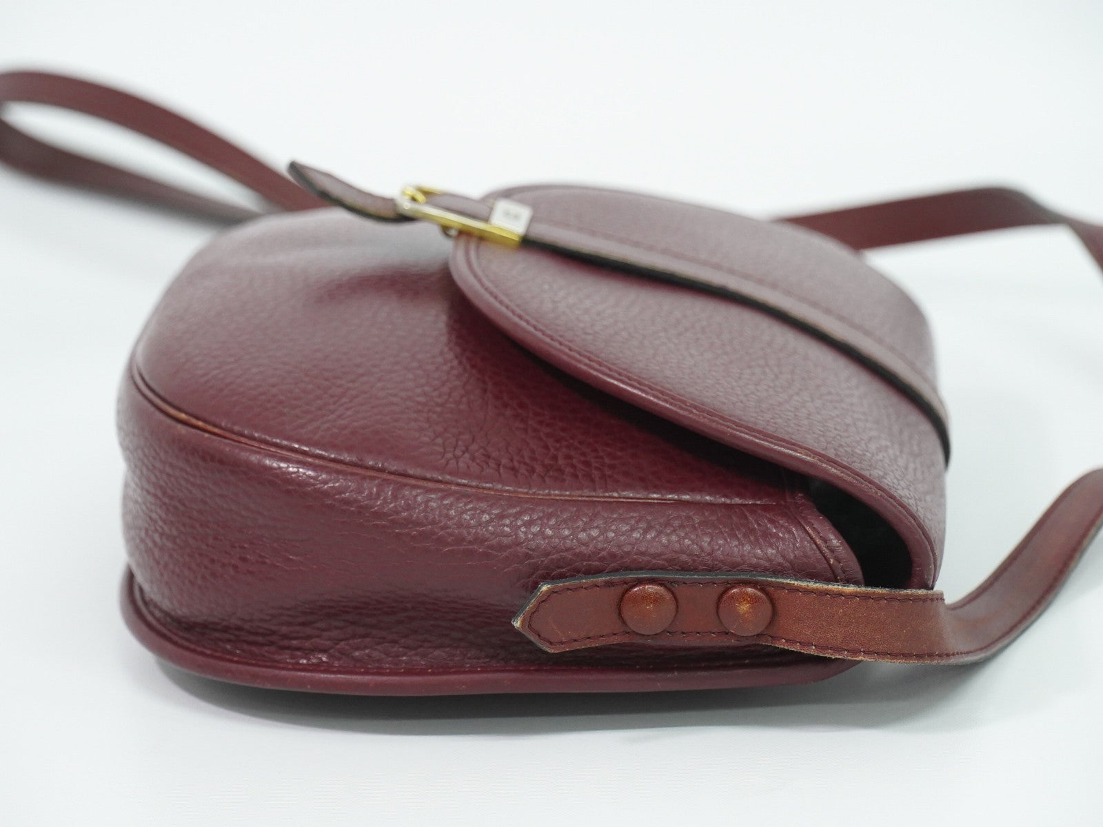 Christian Dior Vintage Cd Flap Leather Burgundy Leather Shoulder Bag Bag (Pre-Owned)