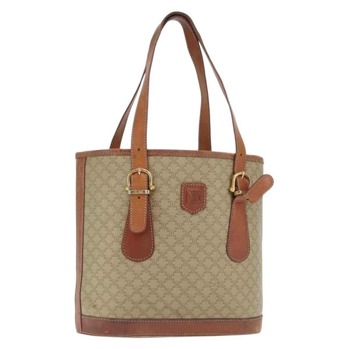 Celine Vintage Macadam Canvas Beige Canvas Backpack Bag (Pre-Owned)