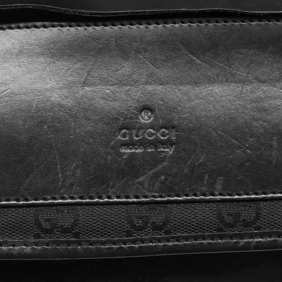 Gucci Flap Messenger Gg Coated Canvas Black Canvas Shoulder Bag Bag (Pre-Owned)