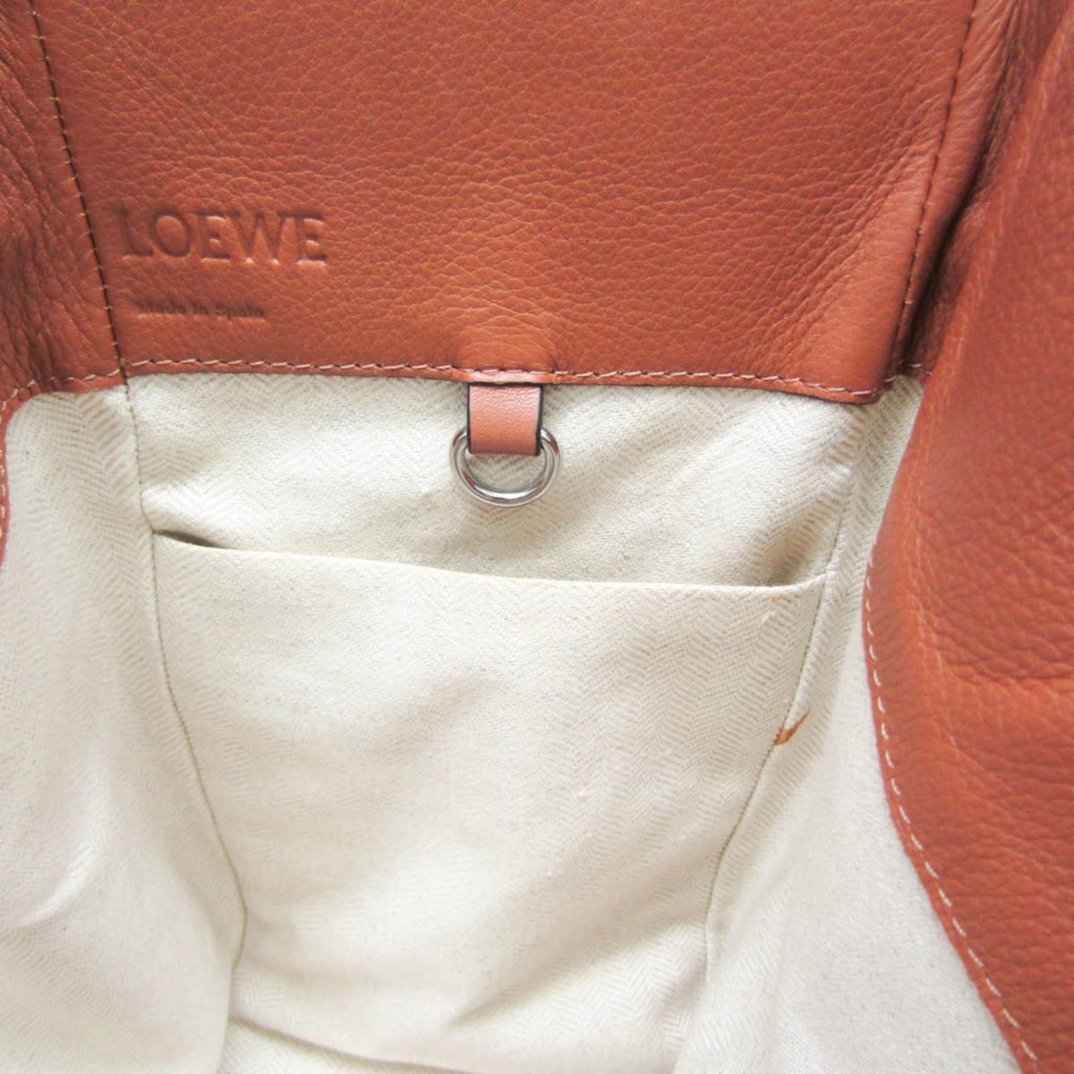 Loewe Hammock Leather And Canvas Brown Leather Handbag (Pre-Owned)