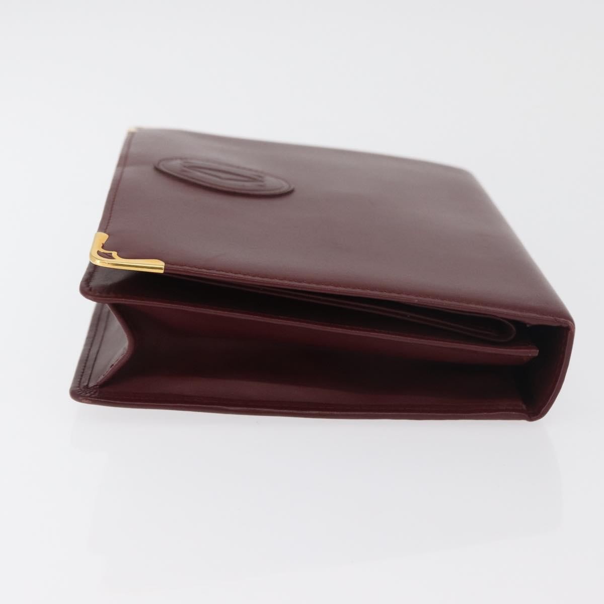 Cartier Must De Cartier Clutch Leather Burgundy Leather Clutche & Pouche Bag (Pre-Owned)