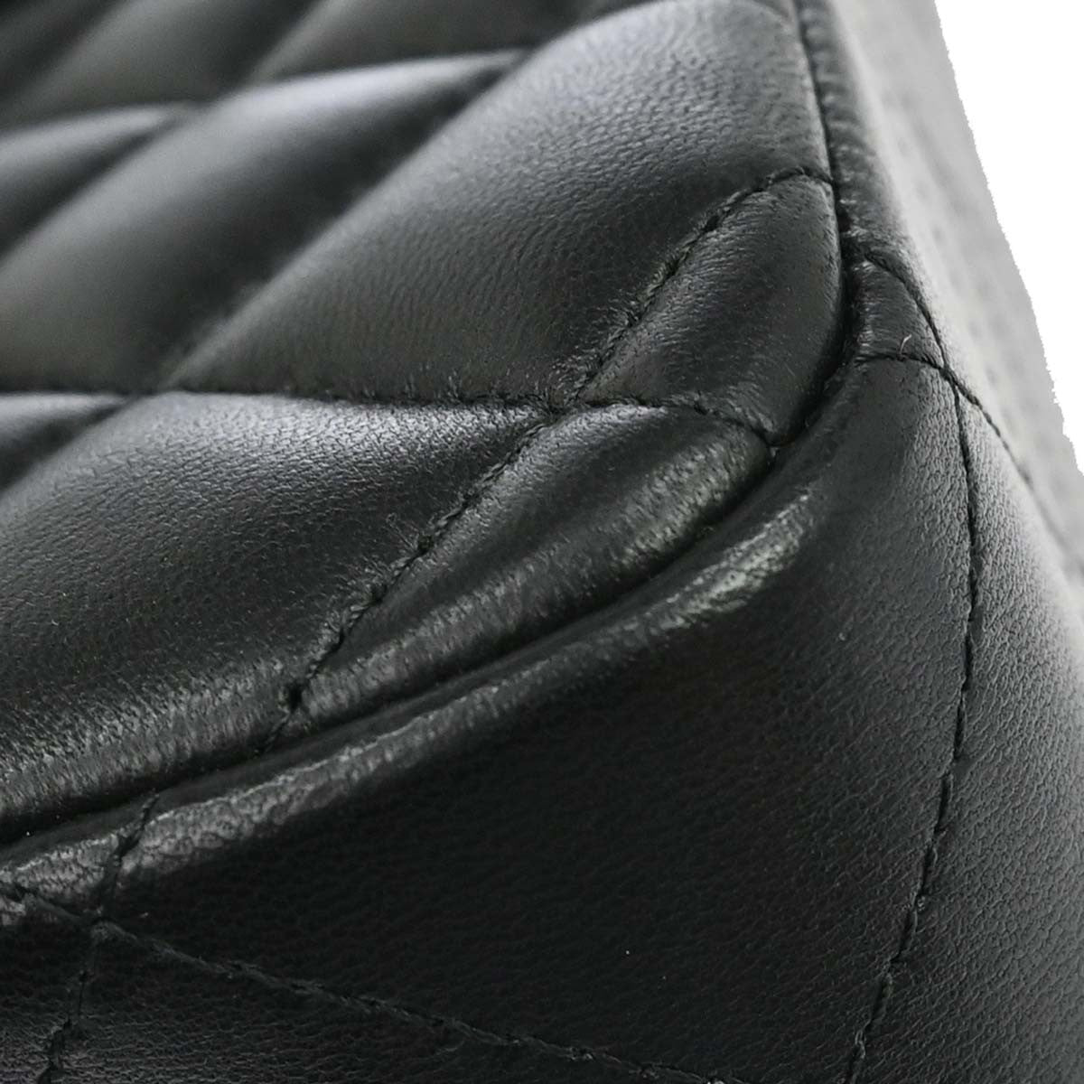 Chanel Vintage Classic Double Flap Quilted Lambskin Black Leather Handbag (Pre-Owned)