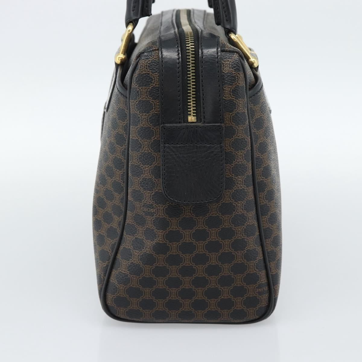 Celine Vintage Boston Macadam Coated Canvas Black Canvas Handbag (Pre-Owned)