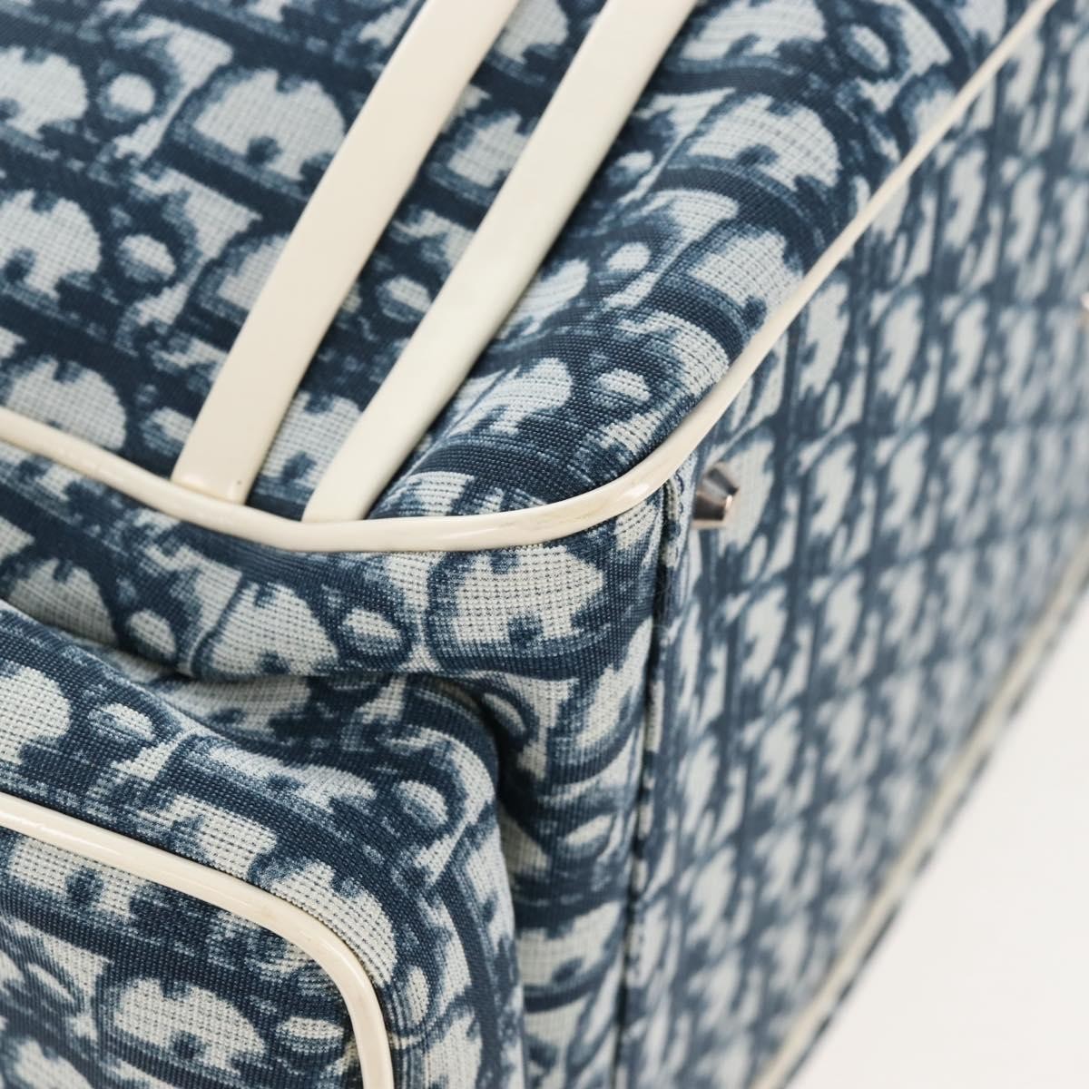 Christian Dior Vintage Girly Boston Diorissimo Canvas Navy Canvas Handbag (Pre-Owned)