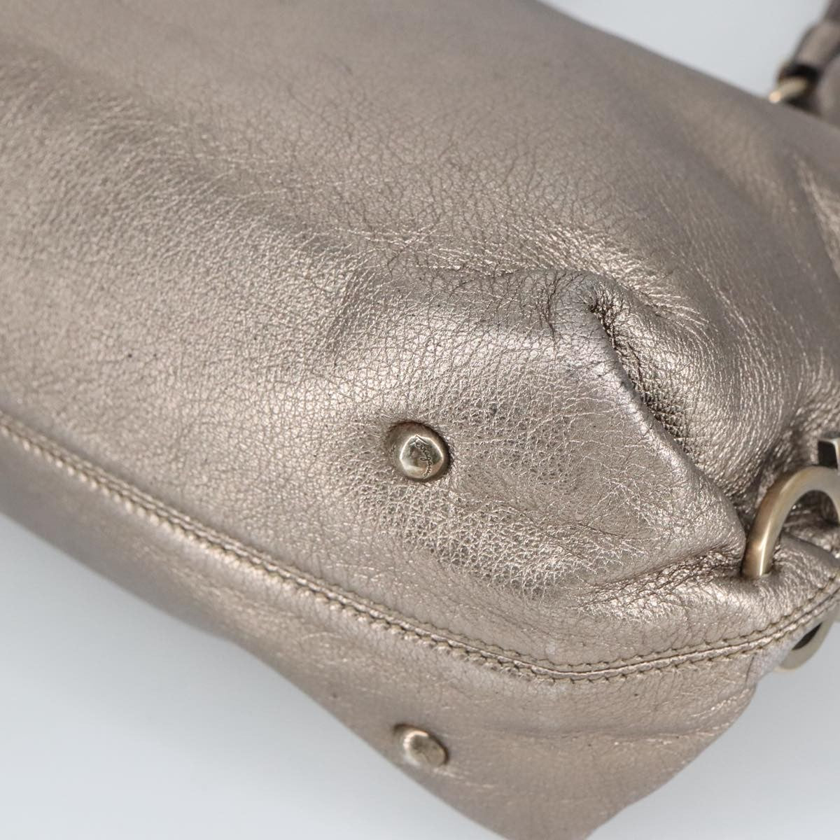 Salvatore Ferragamo Sofia Satchel Leather Silver Leather Handbag (Pre-Owned)