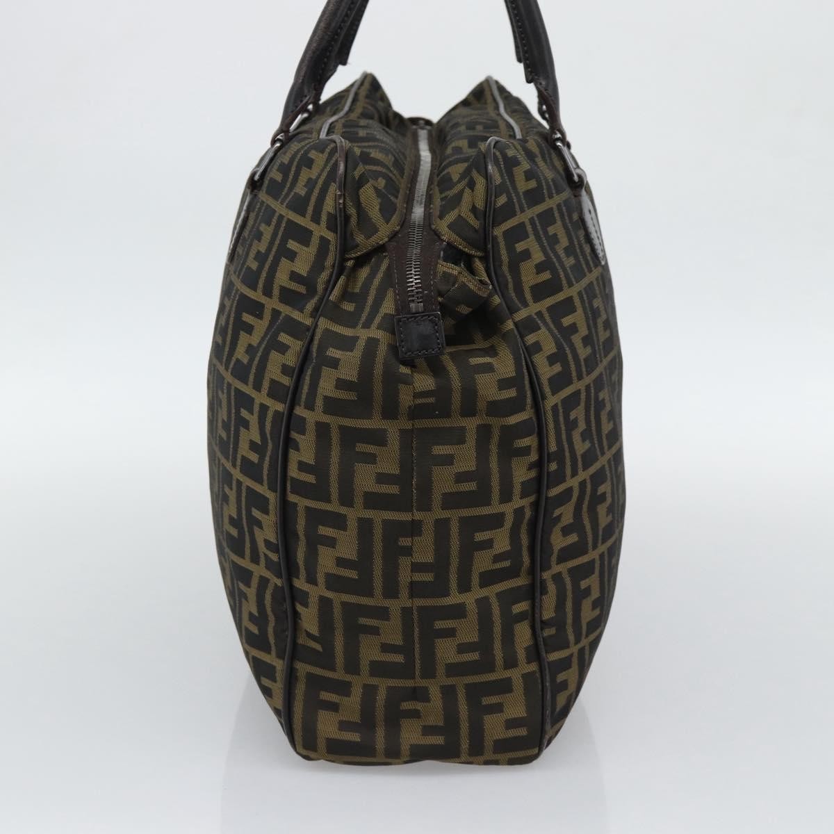 Fendi Vintage Zip Tote Zucca Canvas Khaki Canvas Tote Bag Bag (Pre-Owned)