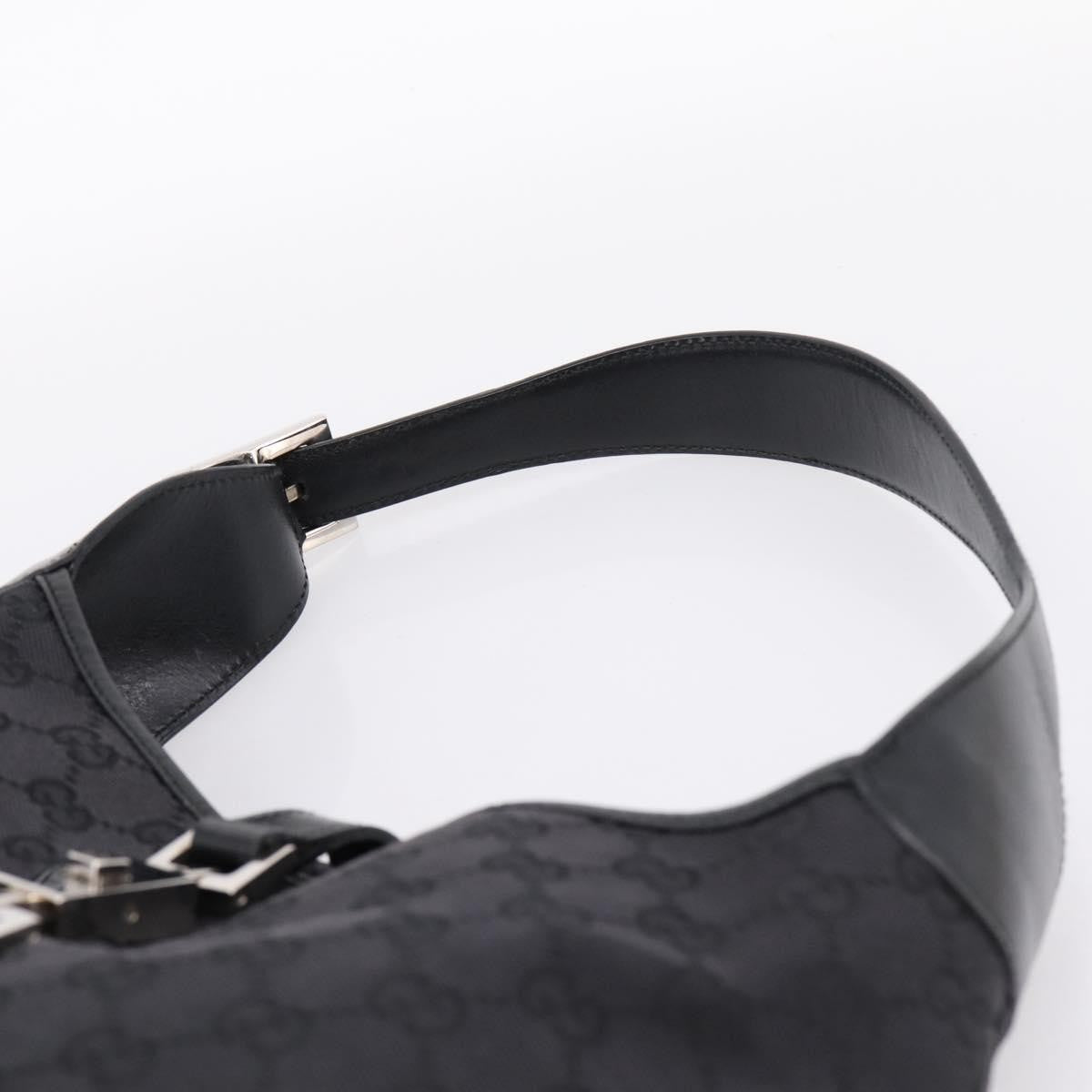 Gucci Jackie O Hobo Gg Canvas With Leather Black Canvas Shoulder Bag Bag (Pre-Owned)