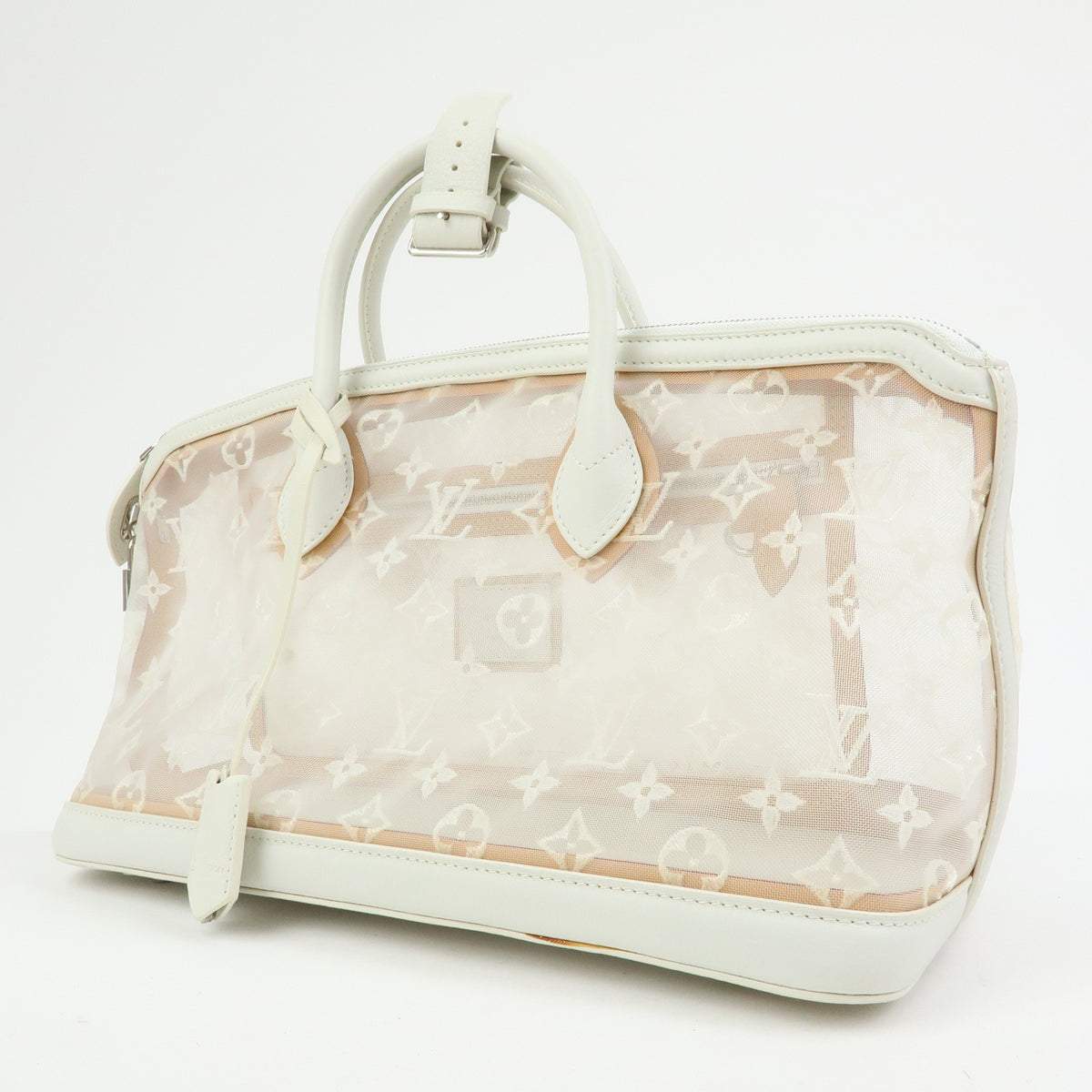 Louis Vuitton Transparence Lockit Mesh And Leather White Mesh Handbag (Pre-Owned)