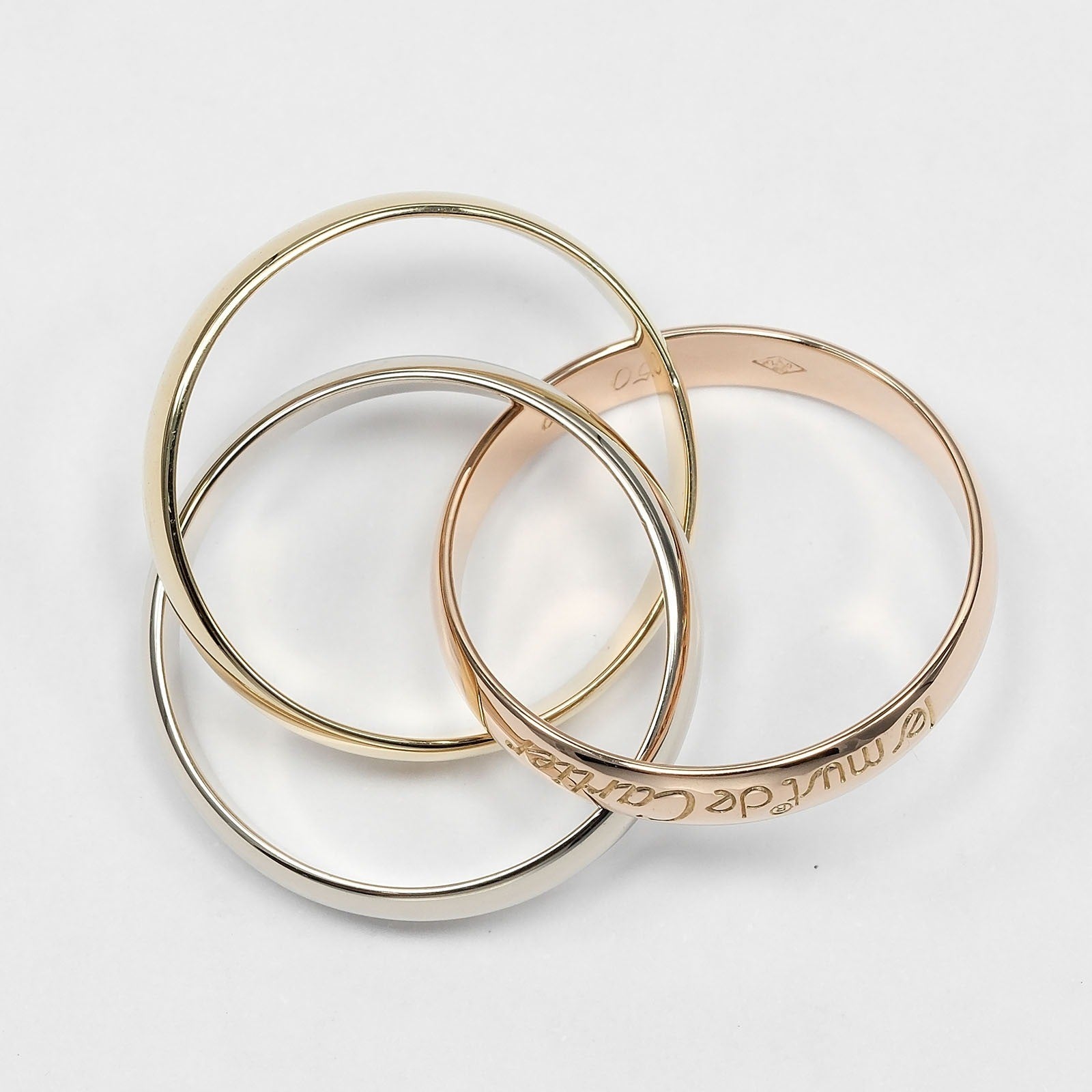 Cartier Trinity 18K Tricolor Gold Gold Yellow_Gold Ring Jewelry (Pre-Owned)