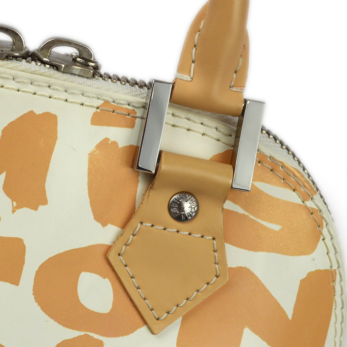 Louis Vuitton Alma Limited Edition Graffiti Leather Beige Leather Handbag (Pre-Owned)