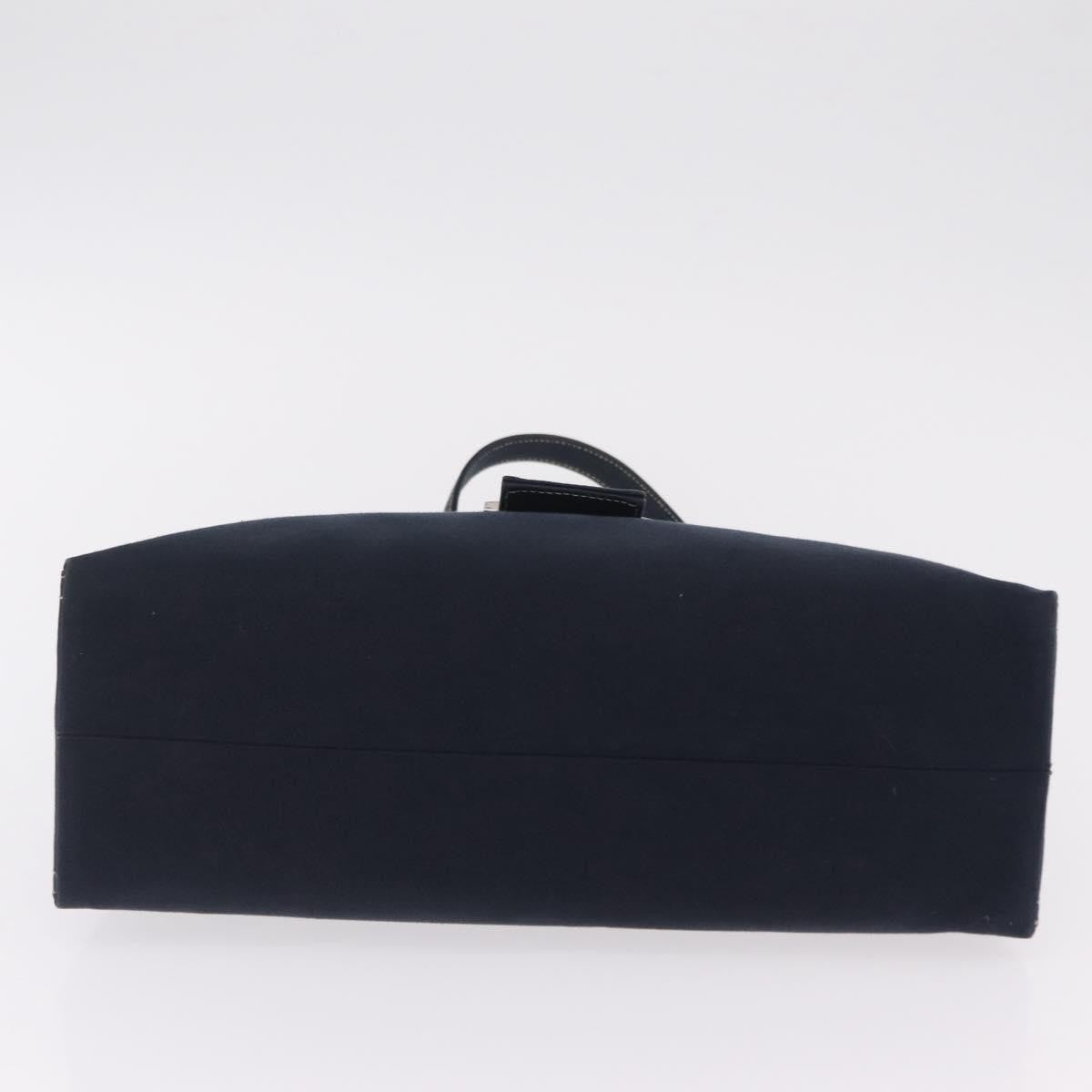 Fendi Baguette Canvas Navy Canvas Handbag (Pre-Owned)