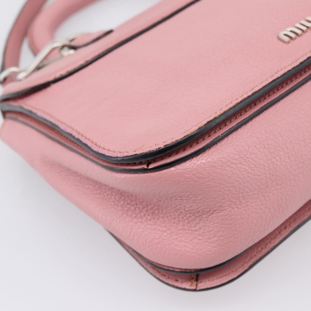 Miu Miu Beau Top Handle Leather Pink Leather Handbag (Pre-Owned)
