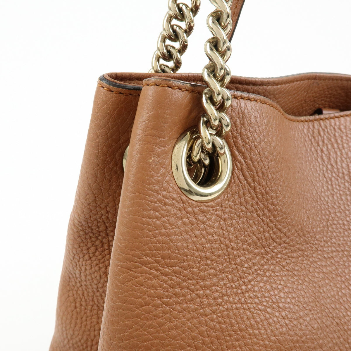 Gucci Soho Chain Strap Leather Brown Leather Shoulder Bag Bag (Pre-Owned)