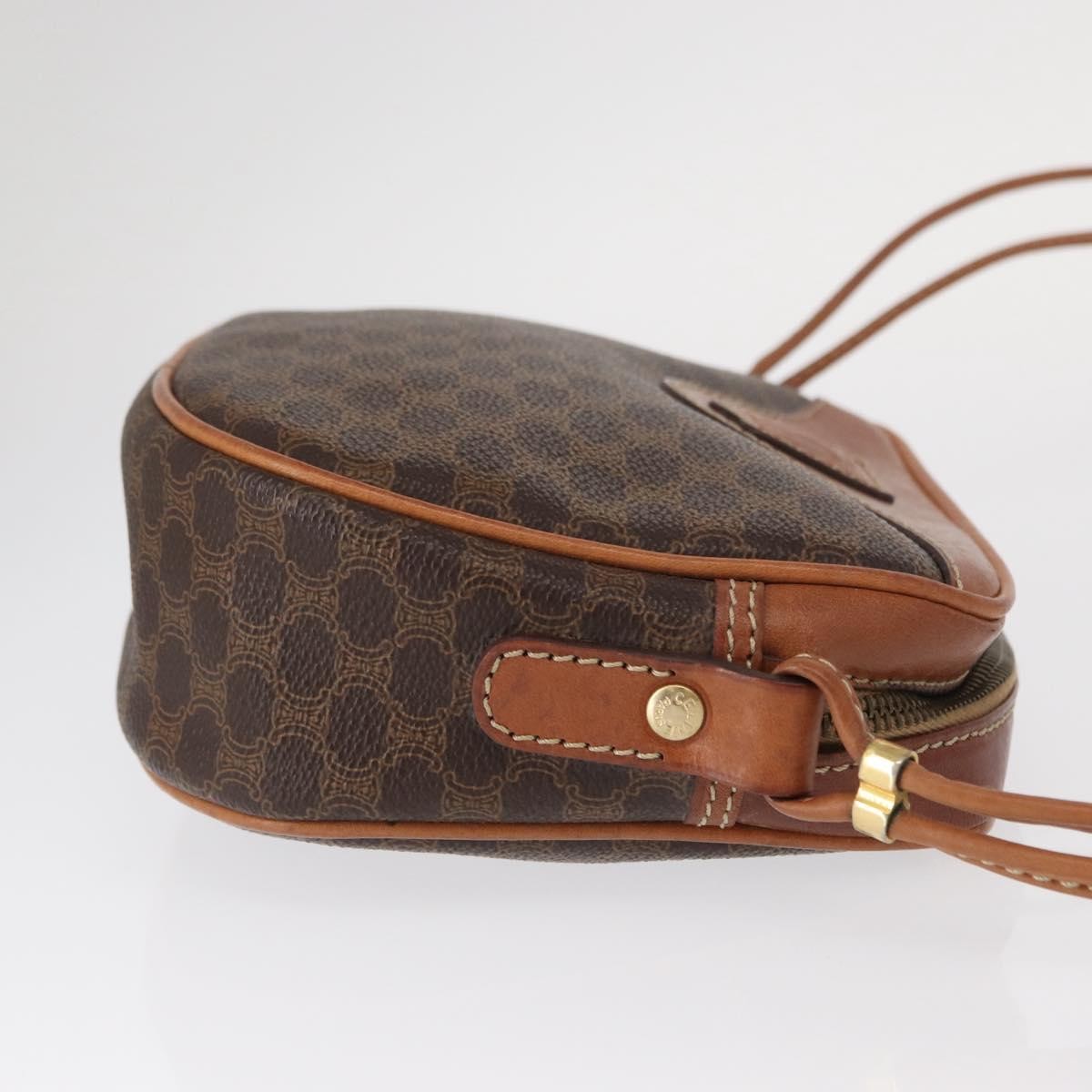 Celine Vintage Macadam Canvas And Leather Brown Canvas Shoulder Bag Bag (Pre-Owned)