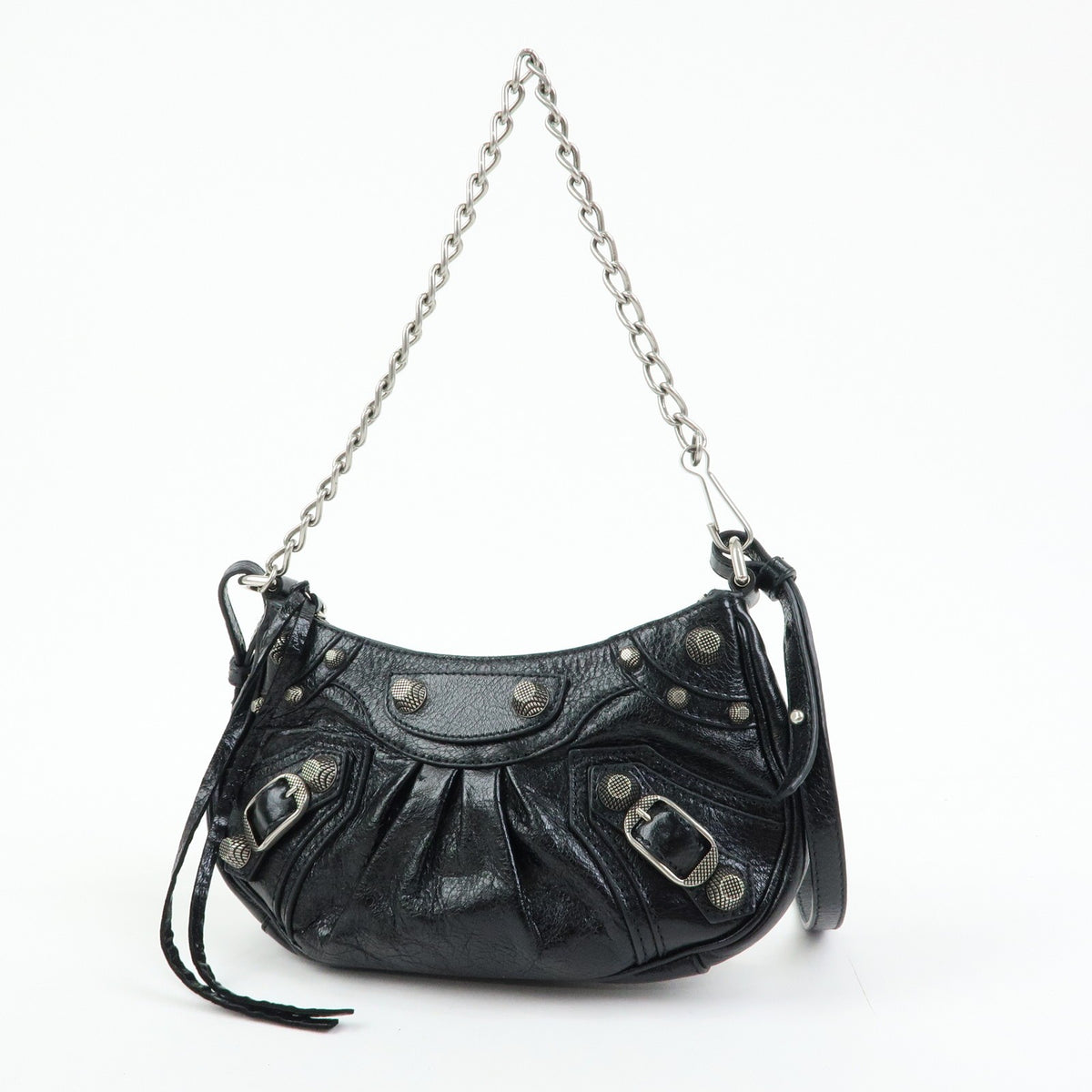 Balenciaga Le Cagole Giant Studs Chain Leather Black Leather Shoulder Bag Bag (Pre-Owned)