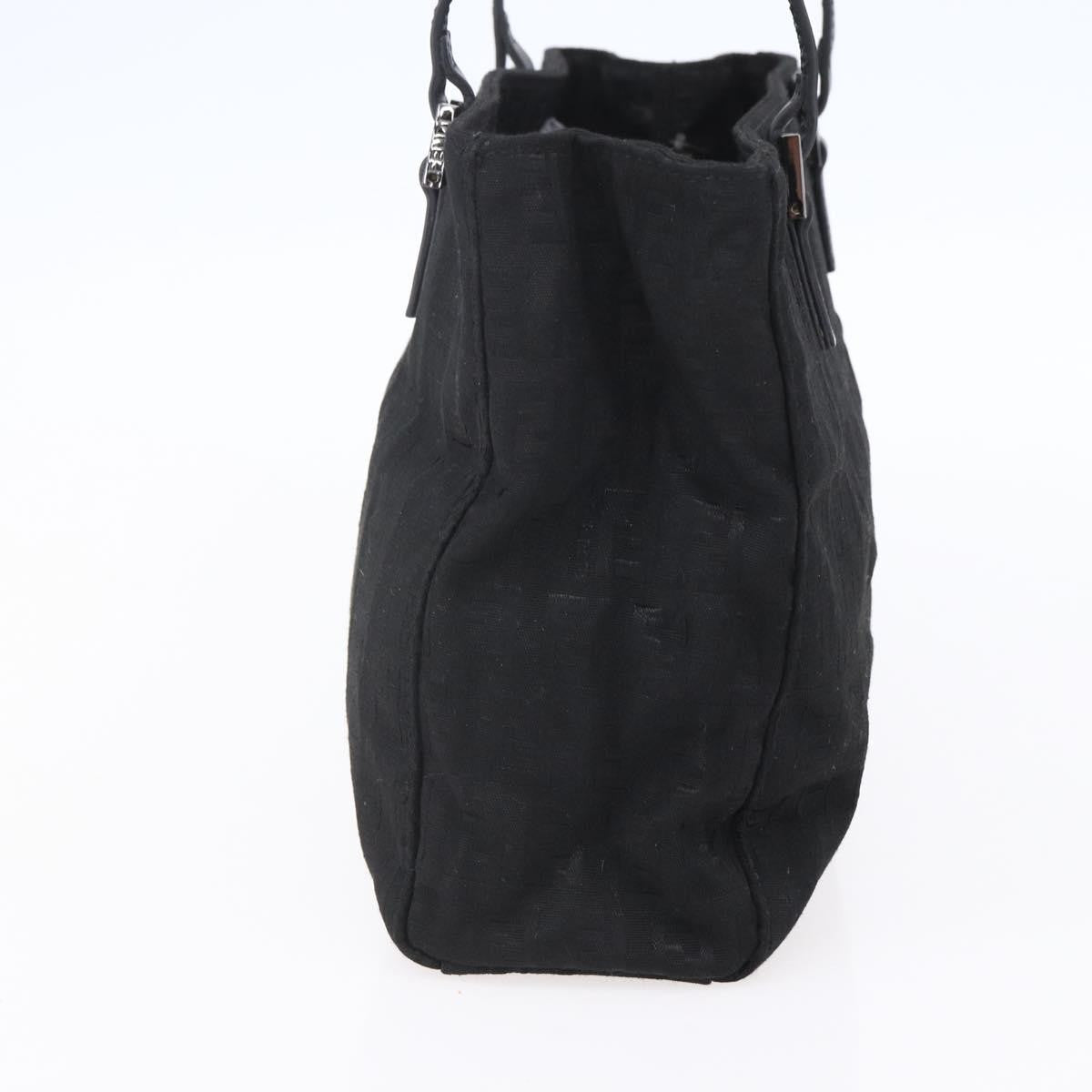 Fendi Vintage Shopping Zucchino Canvas Black Canvas Tote Bag Bag (Pre-Owned)