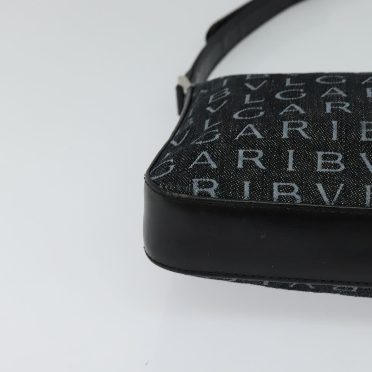 Bvlgari Logomania Canvas Black Canvas Shoulder Bag Bag (Pre-Owned)