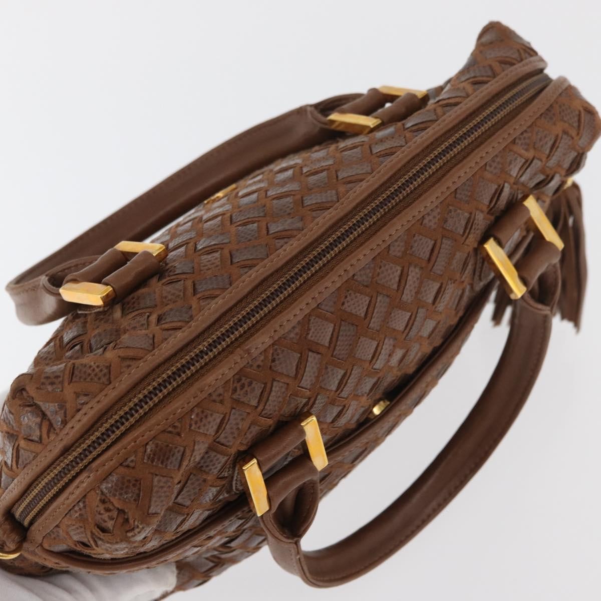 Bally Vintage Leather Brown Leather Handbag (Pre-Owned)