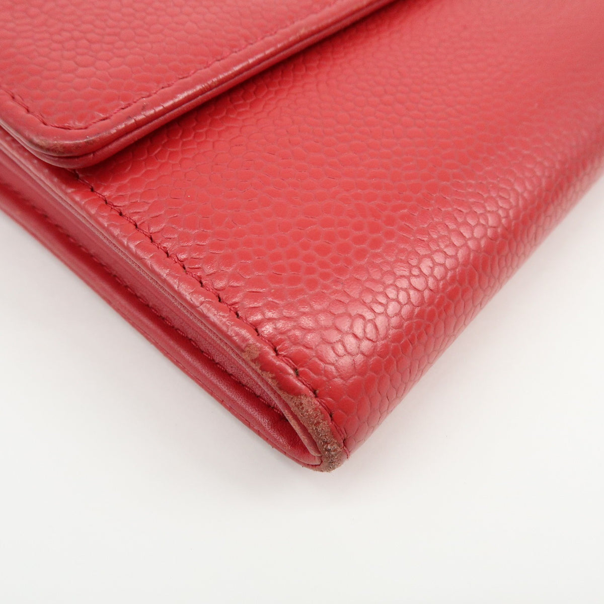 Chanel Timeless Cc Flap Caviar Red Calfskin Wallets Accessory (Pre-Owned)