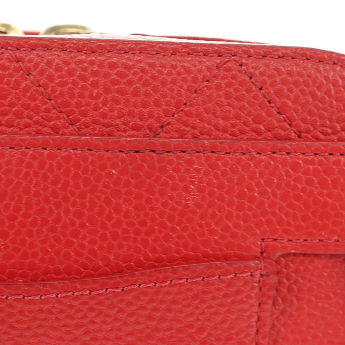 Chanel Chic Affinity Belt Stitched Caviar Red Leather Shoulder Bag Bag (Pre-Owned)