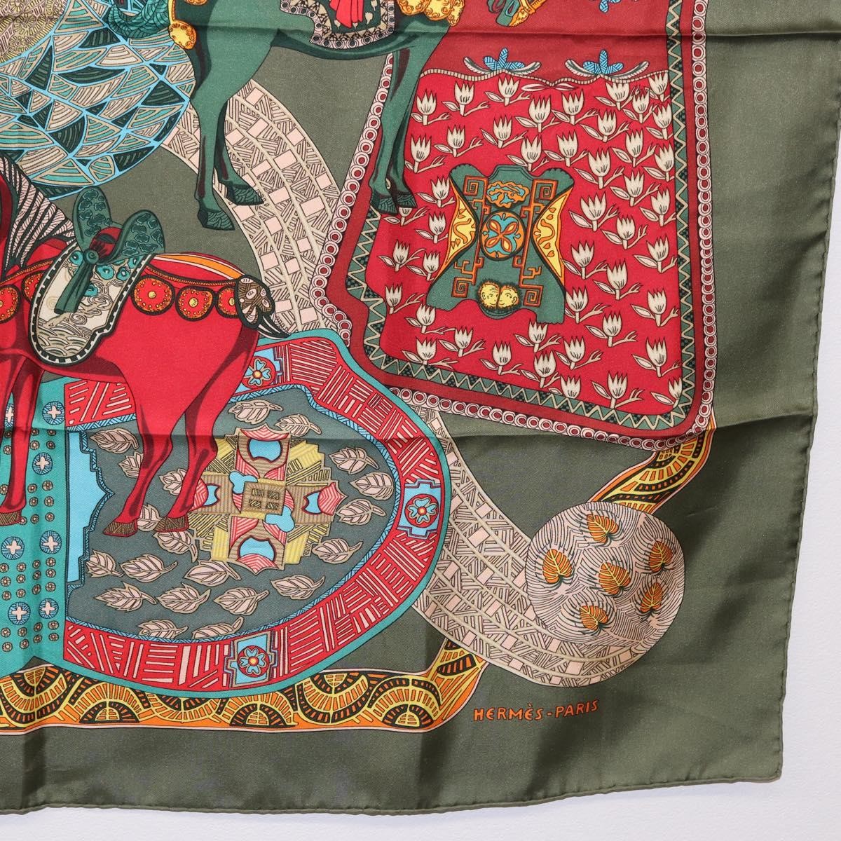 Hermes Carré 90 Silk Multicolor Khaki Silk Scarve & Shawl Accessory (Pre-Owned)
